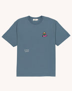 T-Shirt Blossom Yourself Bleu Acier en coton bio GOTS – OLOW