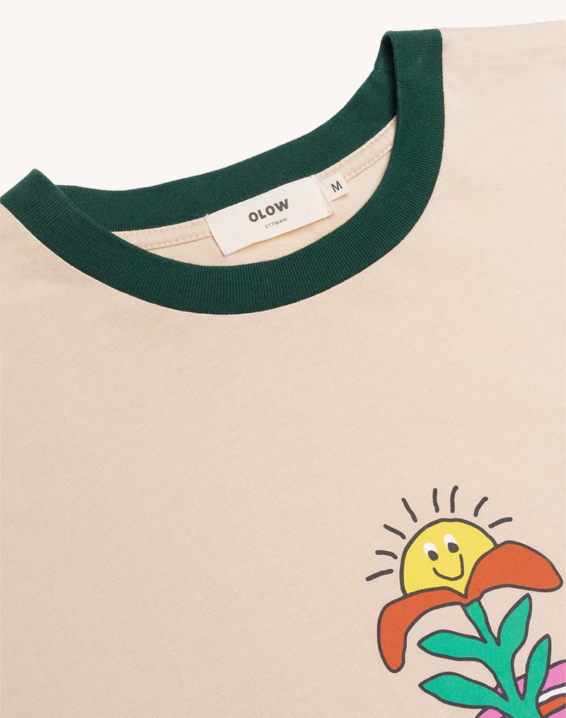 T-Shirt Blossom Yourself Crème en coton bio GOTS – OLOW