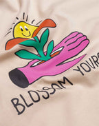 T-Shirt Blossom Yourself Crème en coton bio GOTS – OLOW
