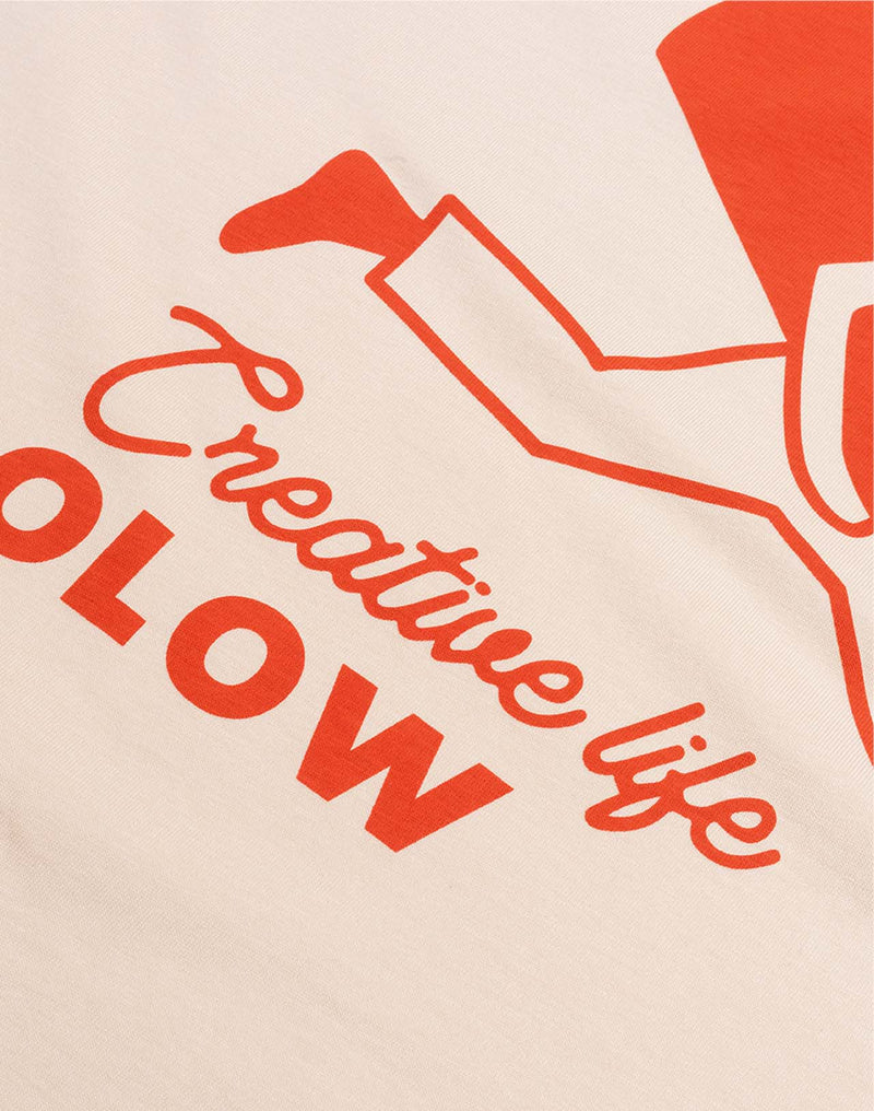T-Shirt Creative Studio Crème en coton bio GOTS – OLOW