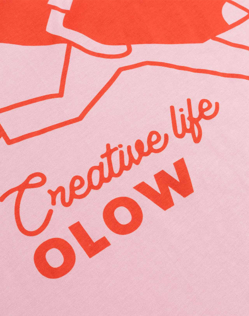 T-Shirt Creative Studio Rose Lila en coton bio GOTS – OLOW