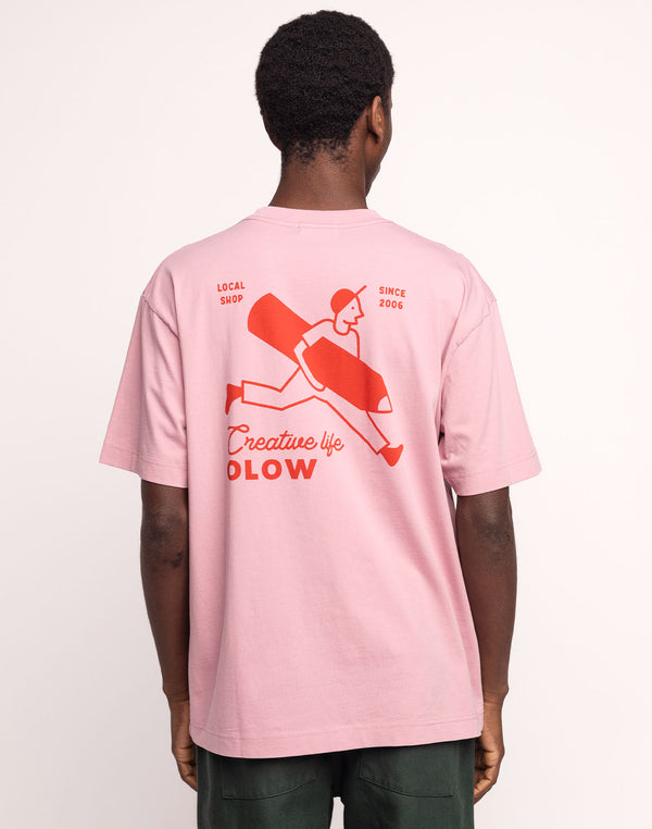 T-Shirt Creative Studio Rose Lila en coton bio GOTS – OLOW