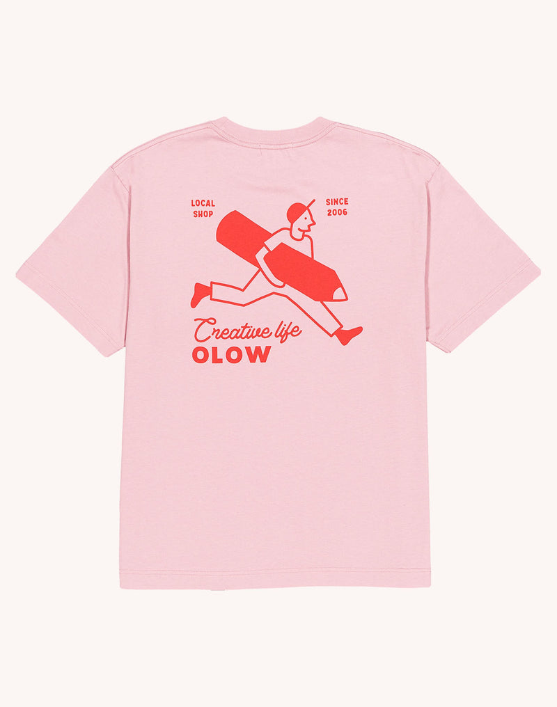 T-Shirt Creative Studio Rose Lila en coton bio GOTS – OLOW