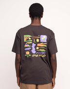 T-Shirt Elsewhere Noir Carbone en coton bio GOTS – OLOW