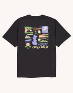 T-Shirt Elsewhere Noir Carbone en coton bio GOTS – OLOW