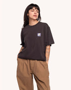 T-Shirt Elsewhere Noir Carbone en coton bio GOTS – OLOW