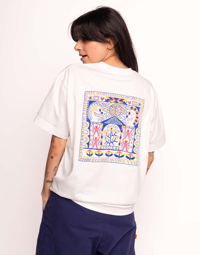 T-Shirt Evolve Écru en coton bio GOTS – OLOW