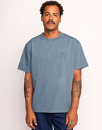 T-Shirt Feed My Garden Bleu Acier en coton bio GOTS – OLOW