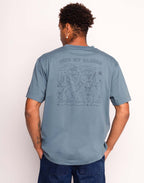 T-Shirt Feed My Garden Bleu Acier en coton bio GOTS – OLOW