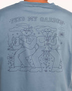 T-Shirt Feed My Garden Bleu Acier en coton bio GOTS – OLOW