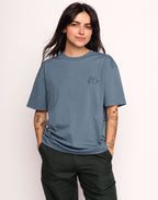 T-Shirt Feed My Garden Bleu Acier en coton bio GOTS – OLOW
