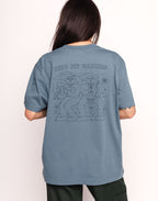 T-Shirt Feed My Garden Bleu Acier en coton bio GOTS – OLOW