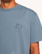 T-Shirt Feed My Garden Bleu Acier en coton bio GOTS – OLOW