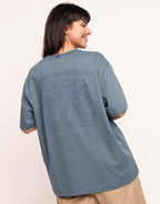 T-Shirt Feed My Garden Bleu Acier en coton bio GOTS – OLOW