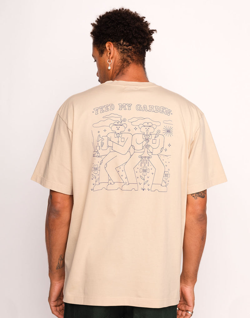 T-Shirt Feed My Garden Crème en coton bio GOTS – OLOW