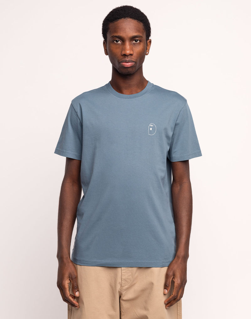 T-Shirt Flying Bleu Acier en coton bio GOTS – OLOW