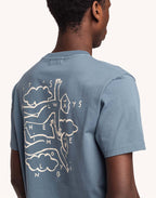 T-Shirt Flying Bleu Acier en coton bio GOTS – OLOW