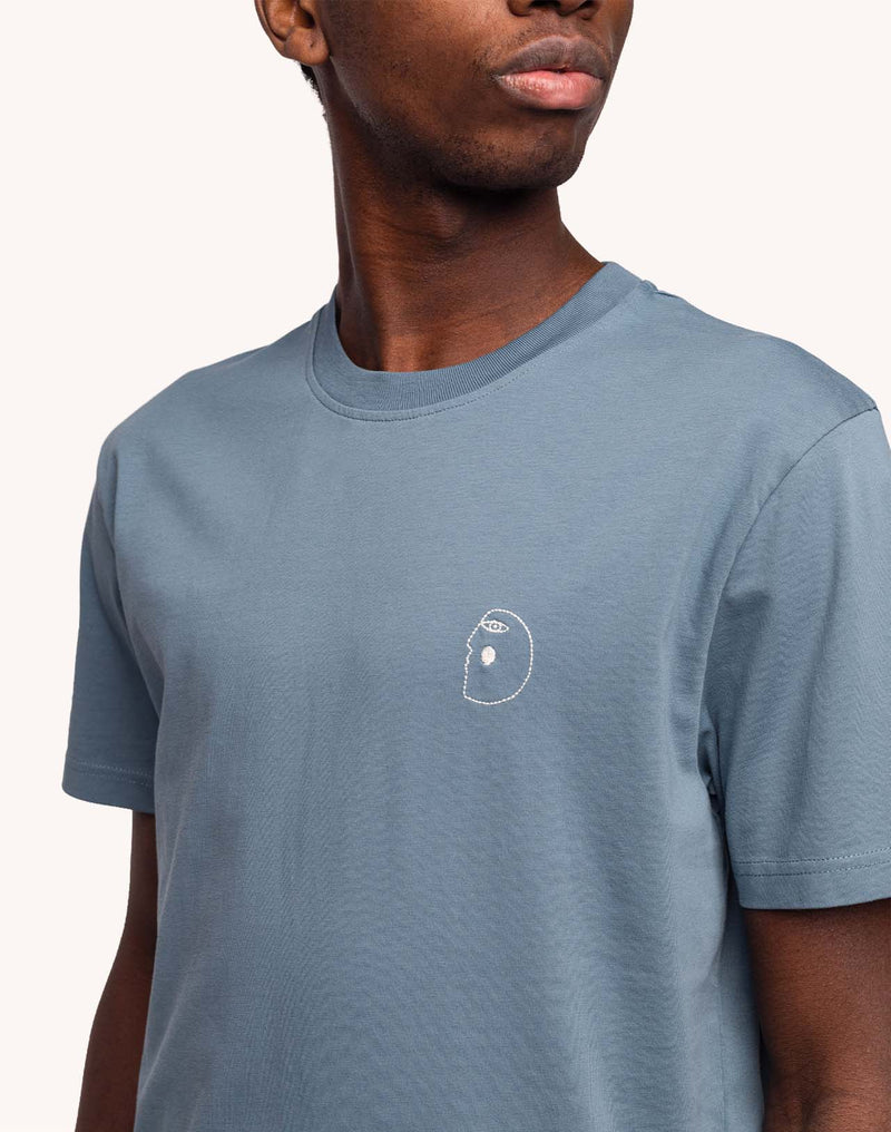 T-Shirt Flying Bleu Acier en coton bio GOTS – OLOW