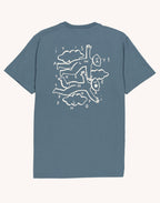 T-Shirt Flying Bleu Acier en coton bio GOTS – OLOW
