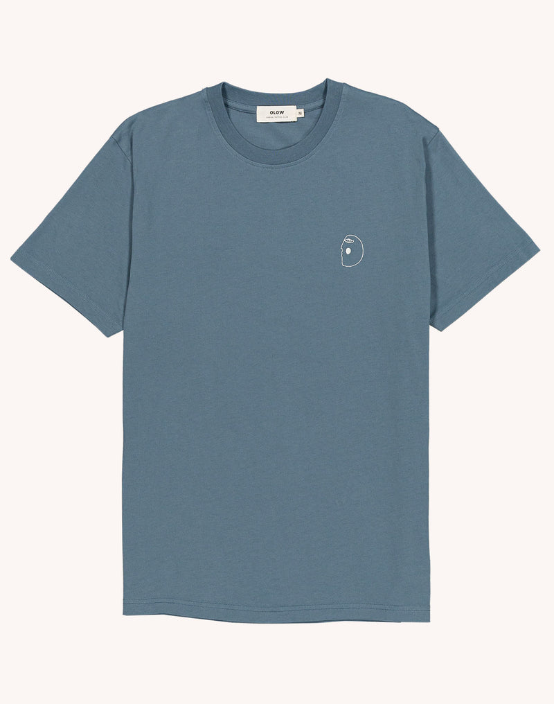 T-Shirt Flying Bleu Acier en coton bio GOTS – OLOW