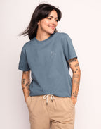 T-Shirt Flying Bleu Acier en coton bio GOTS – OLOW