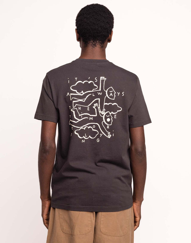 T-Shirt Flying Noir Carbone en coton bio GOTS – OLOW