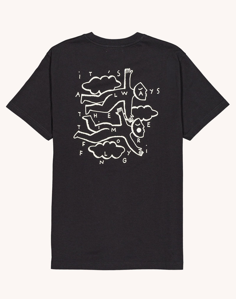 T-Shirt Flying Noir Carbone en coton bio GOTS – OLOW