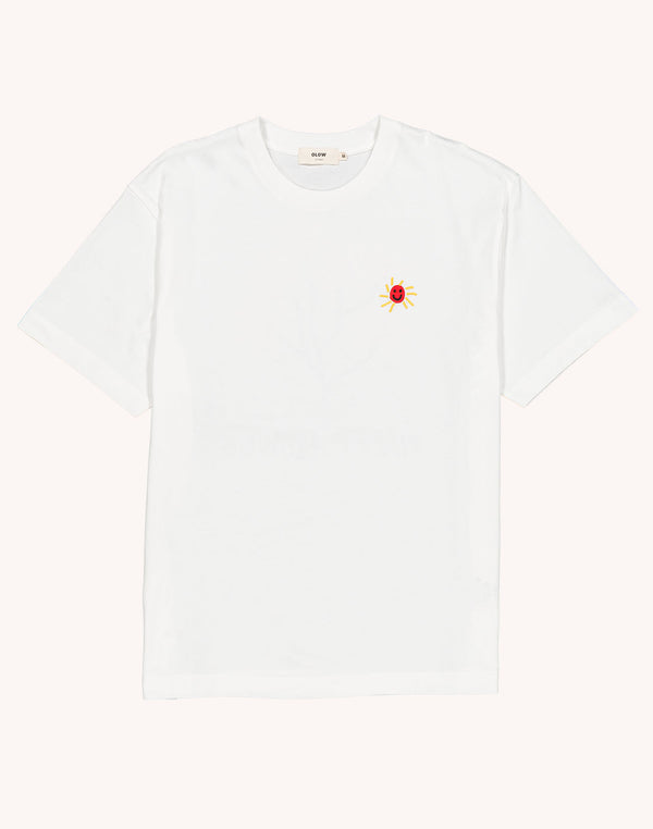 T-Shirt Happy Flower Écru en coton bio GOTS – OLOW