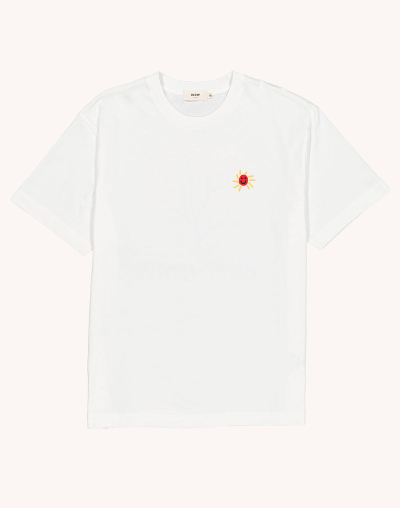 T-Shirt Happy Flower Écru en coton bio GOTS – OLOW