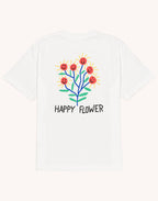 T-Shirt Happy Flower Écru en coton bio GOTS – OLOW