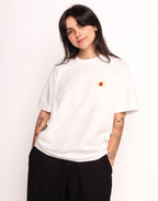 T-Shirt Happy Flower Écru en coton bio GOTS – OLOW