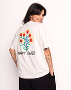 T-Shirt Happy Flower Écru en coton bio GOTS – OLOW