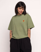 T-Shirt Happy Flower Vert Sauge en coton bio GOTS – OLOW