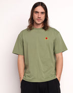 T-Shirt Happy Flower Vert Sauge en coton bio GOTS – OLOW