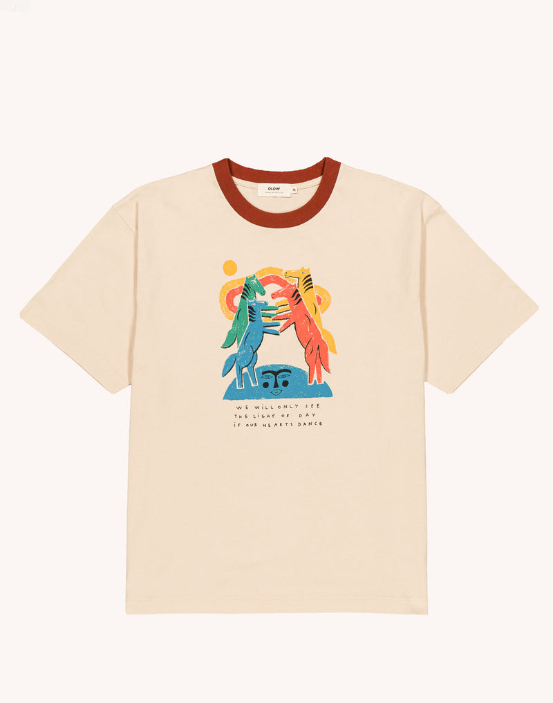 T-Shirt Heart Emotion Crème en coton bio GOTS – OLOW