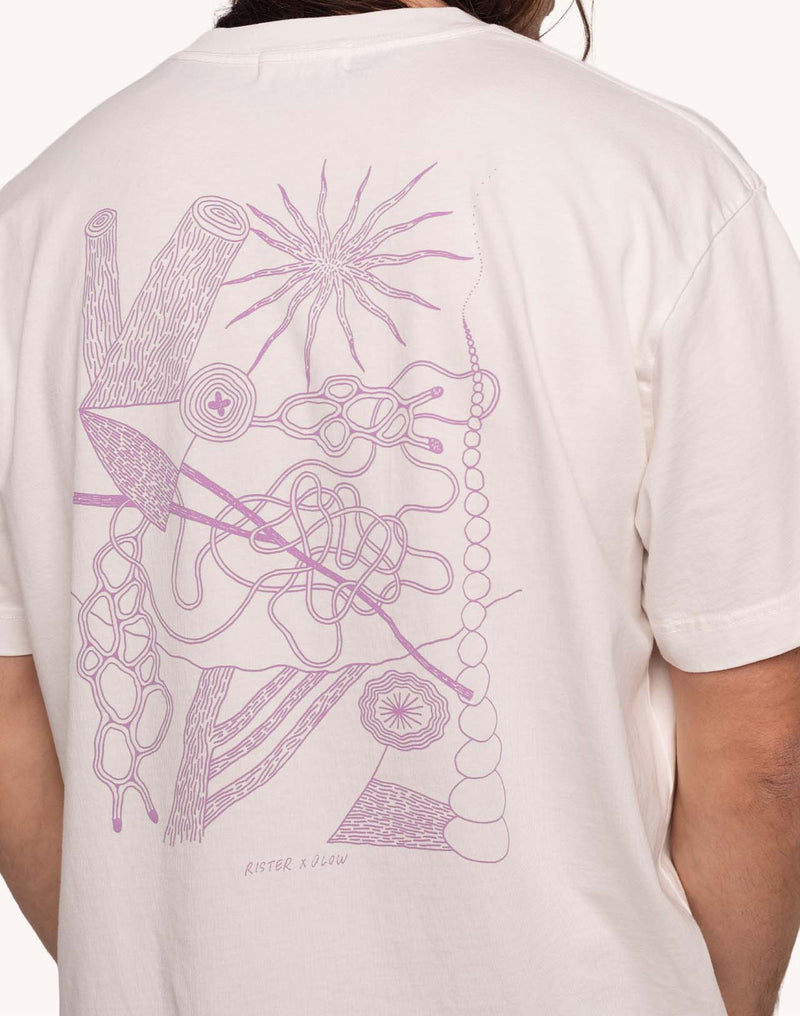 T-Shirt Interconnexion Écru en coton bio GOTS – OLOW
