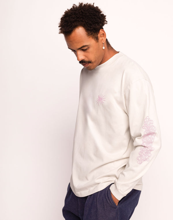 T-Shirt Manches longues Interconnexion Gris Perle en coton bio GOTS – OLOW