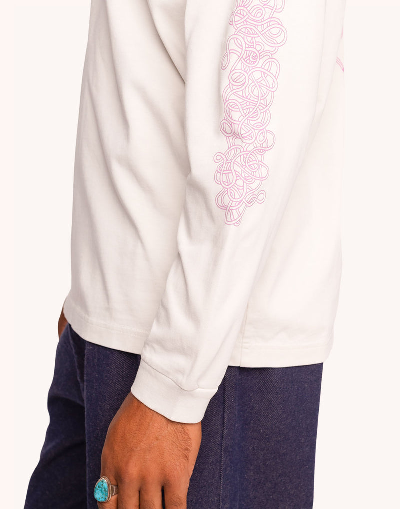 T-Shirt Manches longues Interconnexion Gris Perle en coton bio GOTS – OLOW