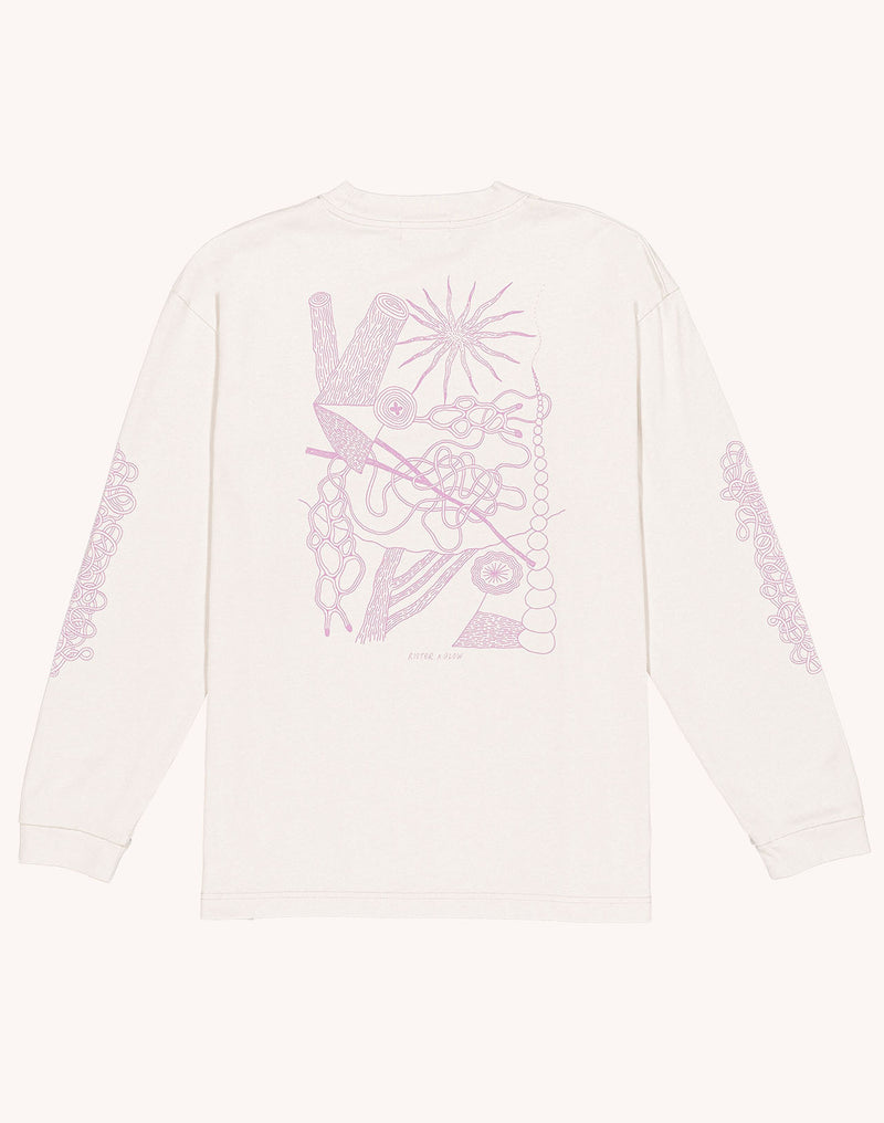 T-Shirt Manches longues Interconnexion Gris Perle en coton bio GOTS – OLOW