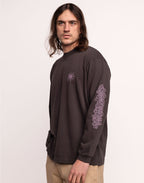 T-Shirt Manches longues Interconnexion Noir Carbone en coton bio GOTS – OLOW