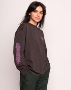 T-Shirt Manches longues Interconnexion Noir Carbone en coton bio GOTS – OLOW