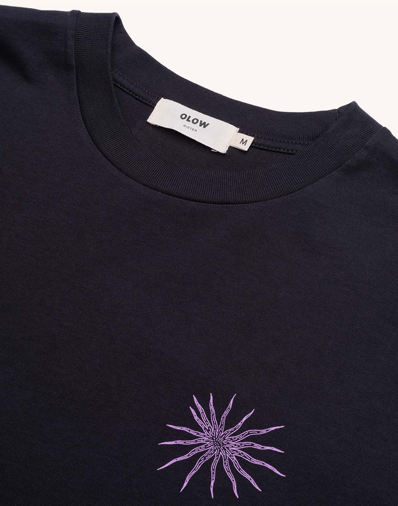 T-Shirt Manches longues Interconnexion Noir Carbone en coton bio GOTS – OLOW