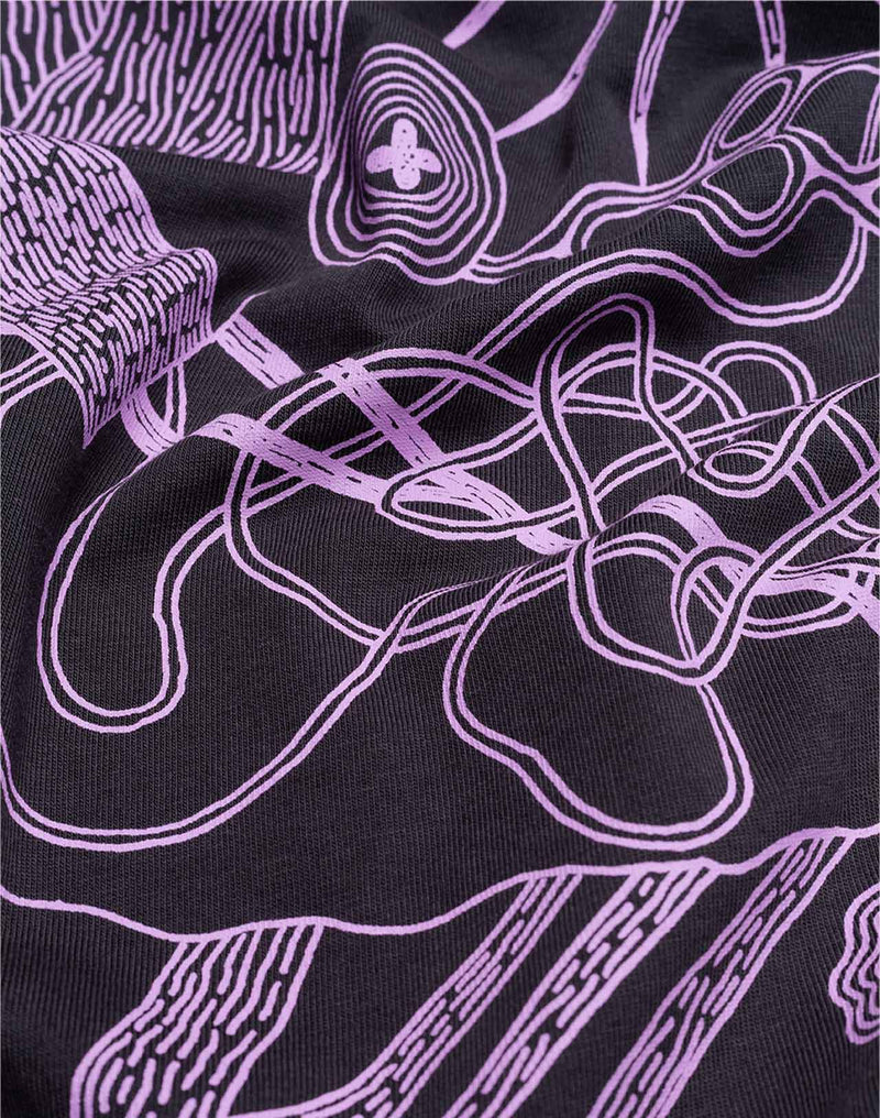 T-Shirt Manches longues Interconnexion Noir Carbone en coton bio GOTS – OLOW