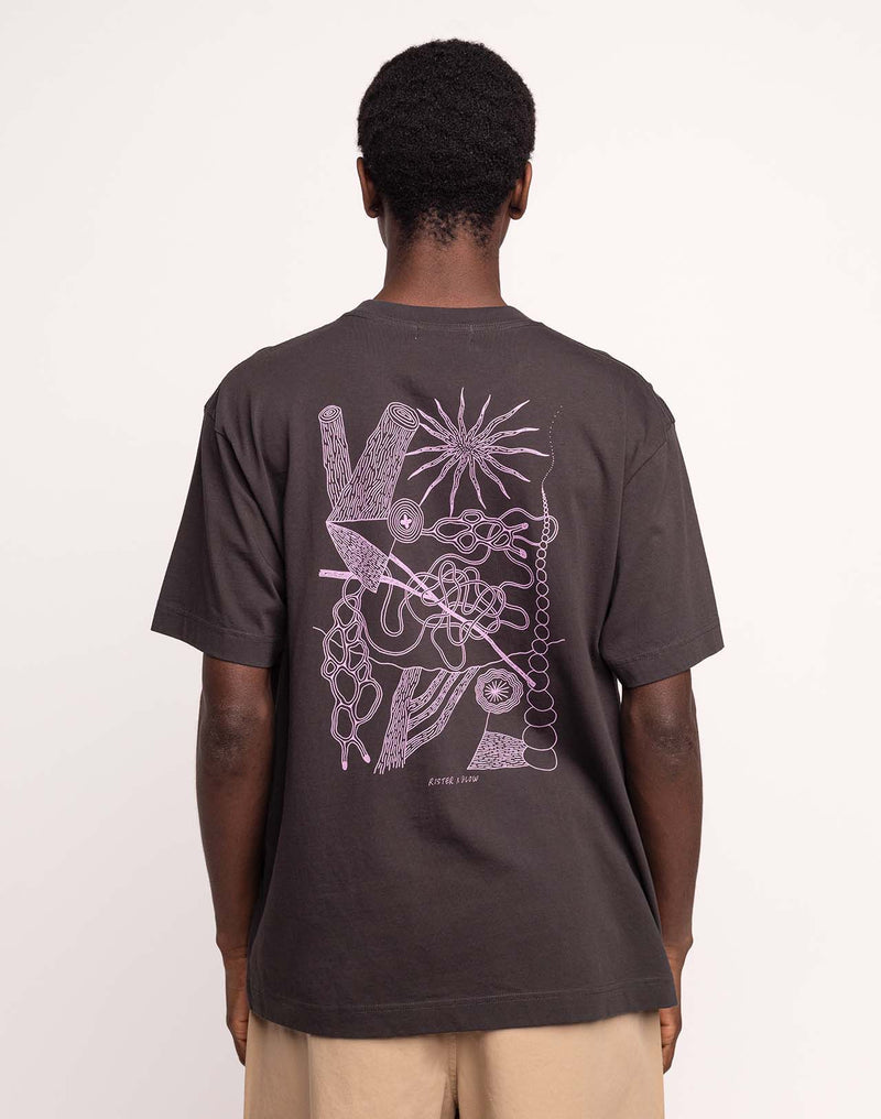 T-Shirt Interconnexion Noir Carbone en coton bio GOTS – OLOW