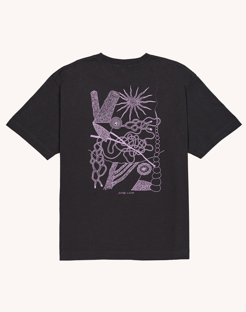 T-Shirt Interconnexion Noir Carbone en coton bio GOTS – OLOW