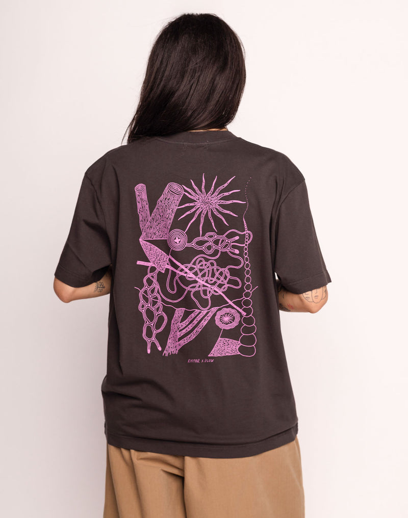T-Shirt Interconnexion Noir Carbone en coton bio GOTS – OLOW
