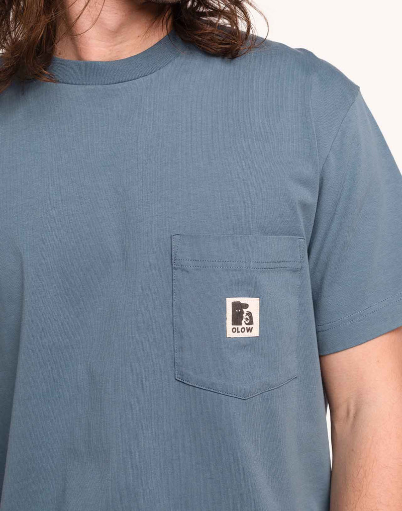 T-Shirt Japo Bleu Acier en coton bio GOTS – OLOW