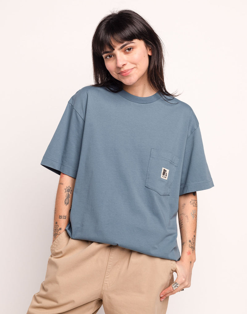 T-Shirt Japo Bleu Acier en coton bio GOTS – OLOW