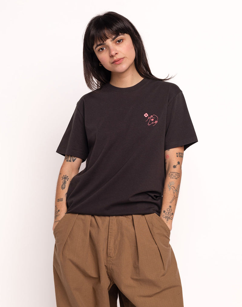 T-Shirt Let Go Noir Carbone en coton bio GOTS – OLOW