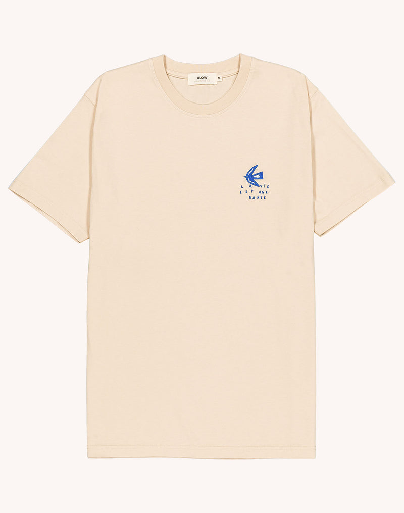 T-Shirt Life Dance Crème en coton bio GOTS – OLOW